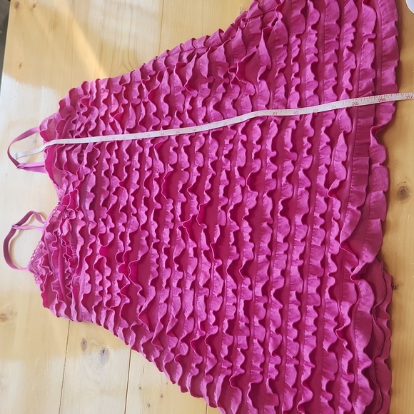 Bisou Bisou by Michele Bohbot Vintage Y2K Pink Ruffle Dress Slip M - Picture 10 of 14